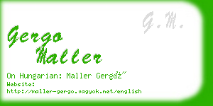 gergo maller business card